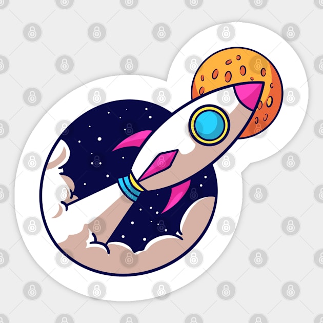 Space Rocket Sticker by dailydadacomic